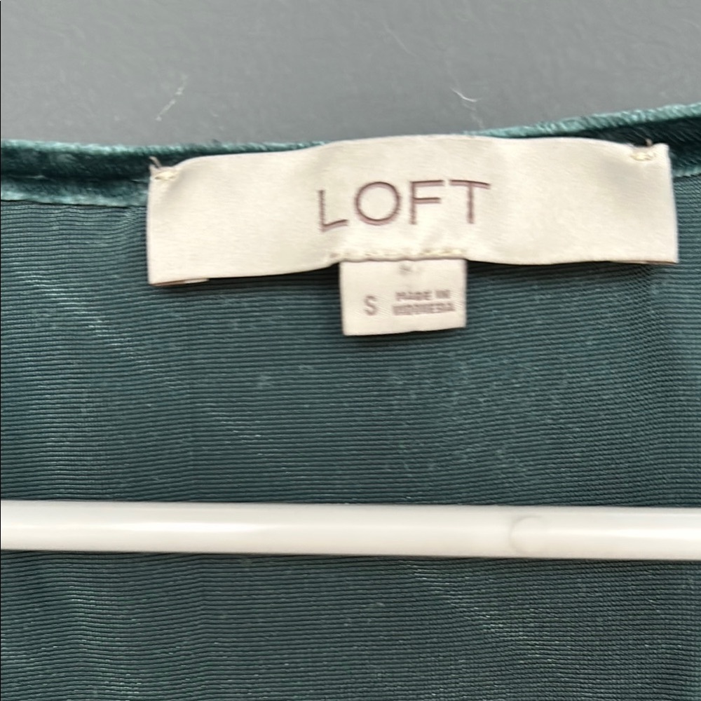 LOFT Women's Velvet Top - Dark Blue - Picture 2 of 3